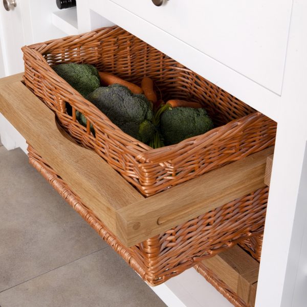 Wicker basket on Oak runners