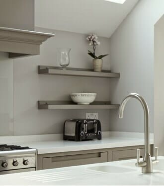 Handleless Shaker Kitchen Painted Shelves