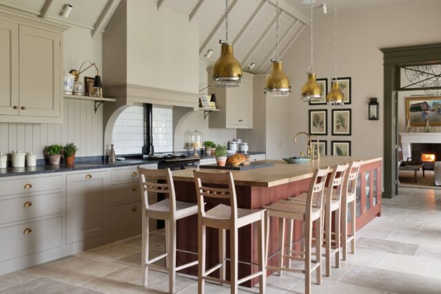 Modern bespoke kitchen with island seating and premium cabinetry design