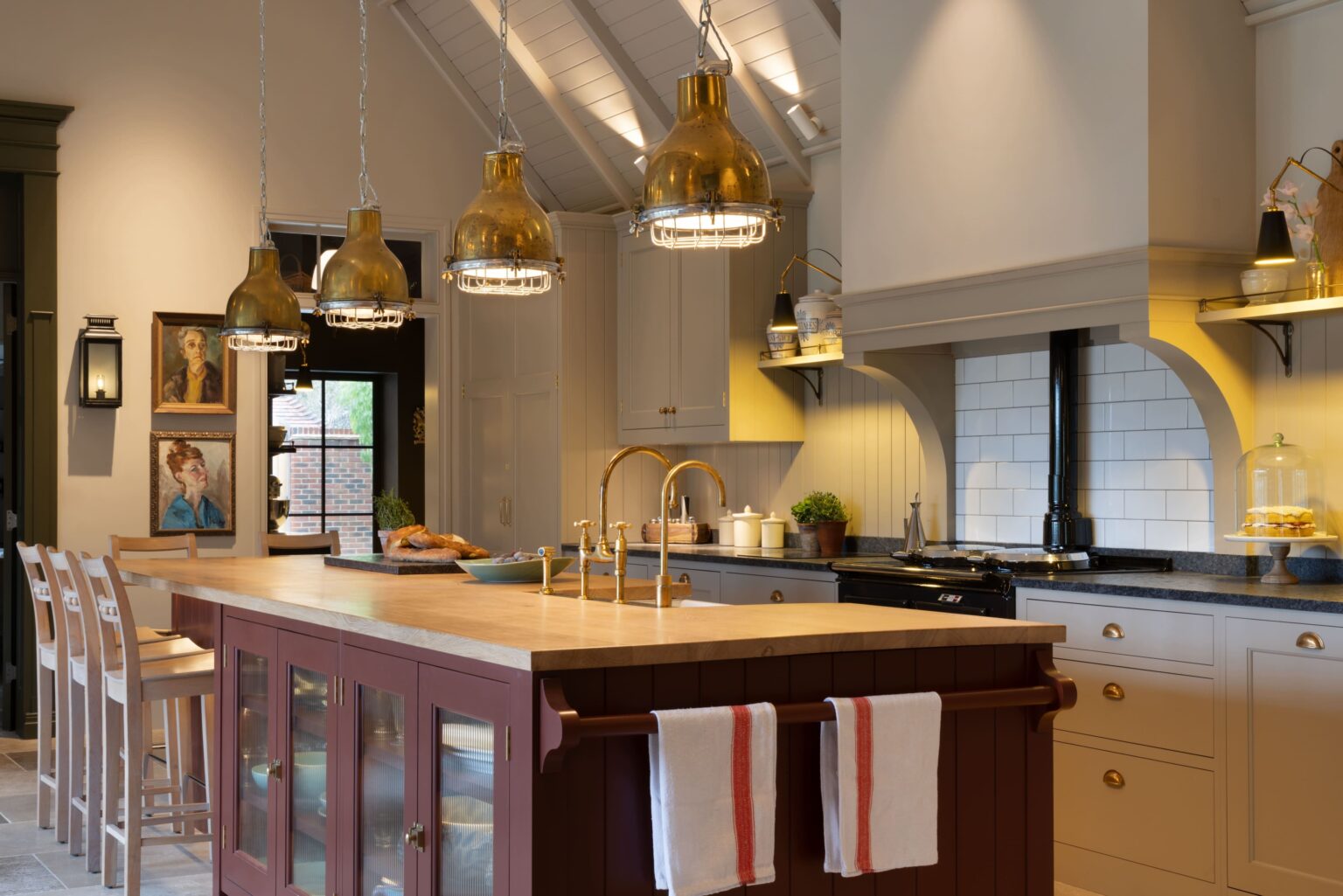 Haslemere Island, Towel Rail and Brass Taps