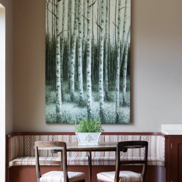 Bells Yew Green Dining Nook with Curved Banquette
