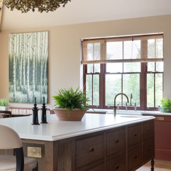 Bells Yew Green Island Drawers Turned Legs Jacobean Oak